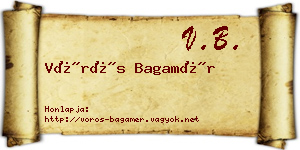 Vörös Bagamér névjegykártya
